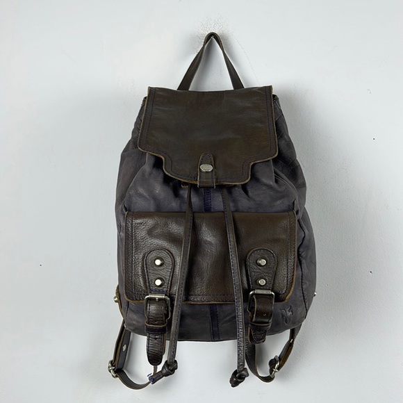 Frye Bags Frye Leather Backpack Navy Blue Poshmark